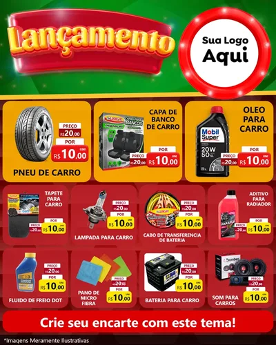 Modelo de Rede Social para Feed Instagram com o tema Lançamento para Auto peças