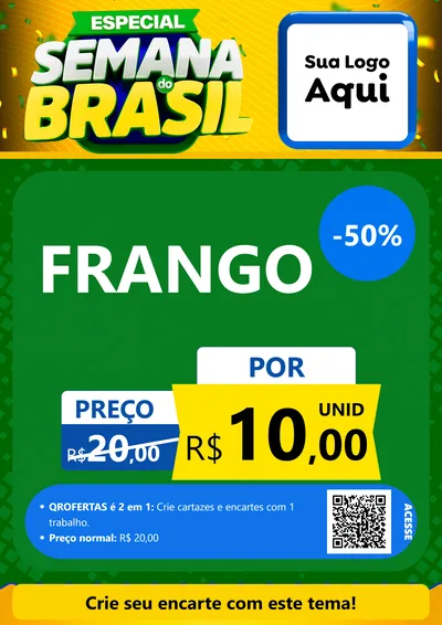 Modelo de Cartaz para Cartaz A4 Vertical com o tema Especial Semana do Brasil para Assados