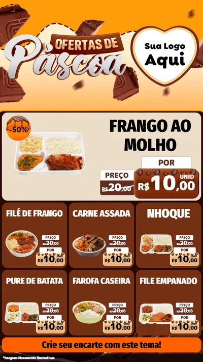 Modelo de Rede Social para Stories com o tema Ofertas de Páscoa para Restaurante