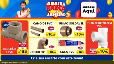 Modelo de TV para TV Horizontal com o tema Abaixa Preço em Janeiro para Tubos e conexões