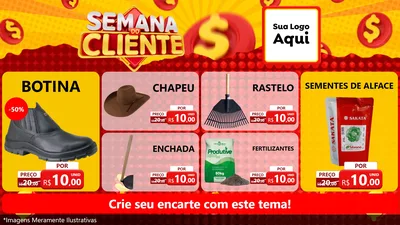 Modelo de TV para TV Horizontal com o tema Semana do Cliente para Agropecuária