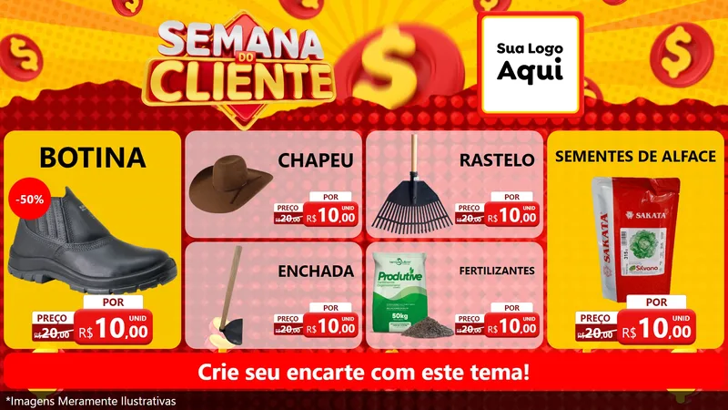 Modelo de TV para TV Horizontal com o tema Semana do Cliente para Agropecuária
