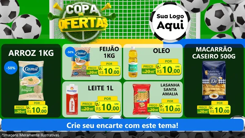 Modelo de TV para TV Horizontal com o tema Copa De Ofertas para Supermercado