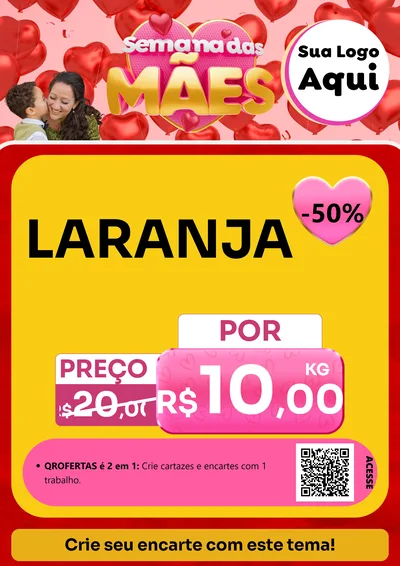 Modelo de Cartaz para Cartaz A4 Vertical com o tema Semana Das Mães para Hortifrúti