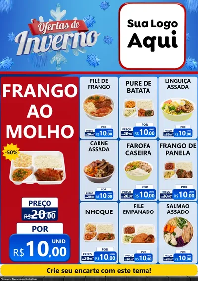 Modelo de Encarte para Encarte A4 Vertical com o tema Ofertas de Inverno para Restaurante