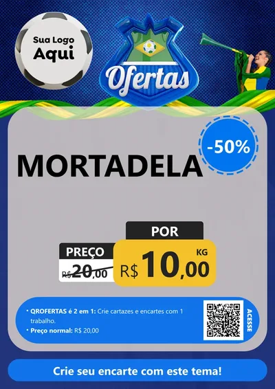 Modelo de Cartaz para Cartaz A4 Vertical com o tema Ofertas (Futebol) para Frios e Laticínios