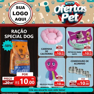 Modelo de Rede Social para Feed Facebook com o tema Dia de Ofertas Pet para Pet Shop