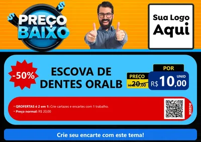 Modelo de Cartaz para Cartaz A4 Horizontal com o tema Preço Baixo para Higiene Pessoal