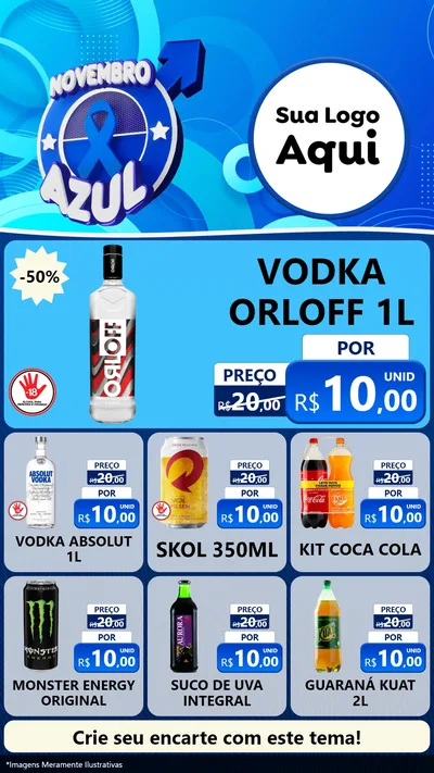 Modelo de Rede Social para Stories com o tema Novembro Azul para Distribuidora de bebidas