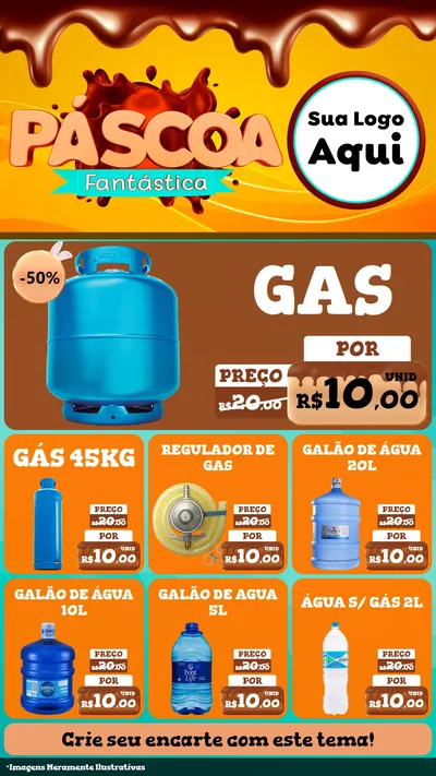 Modelo de Rede Social para Stories com o tema Páscoa Fantástica para Água e gás