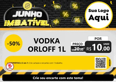 Modelo de Cartaz para Cartaz A4 Horizontal com o tema Junho Imbatível para Distribuidora de bebidas