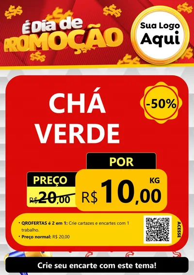 Modelo de Cartaz para Cartaz A4 Vertical com o tema É Dia De Promoção para Produtos Naturais