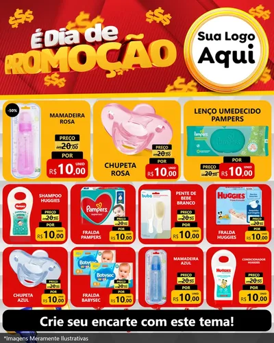 Modelo de Rede Social para Feed Instagram com o tema É Dia De Promoção para Bebês