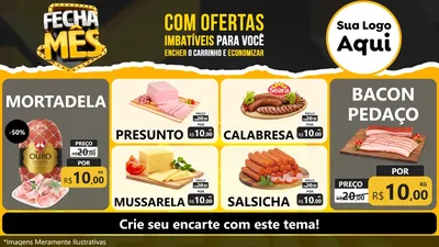 Modelo de TV para TV Horizontal com o tema Fecha Mês para Frios e Laticínios