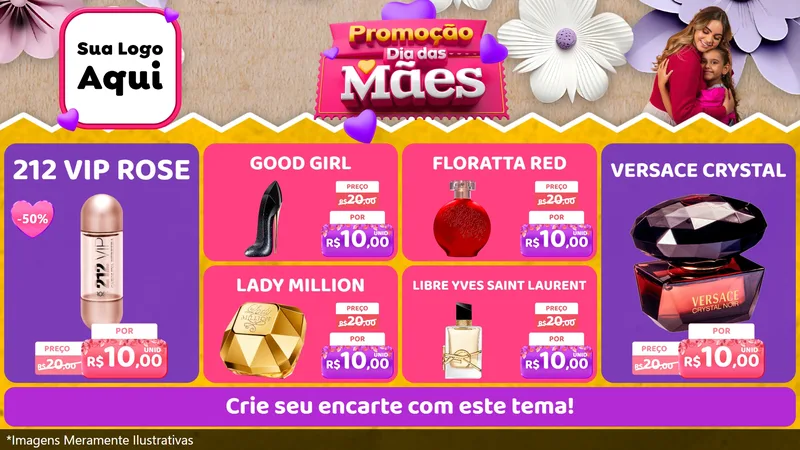 Modelo de TV para TV Horizontal com o tema Promoção Dia das Mães para Perfumes