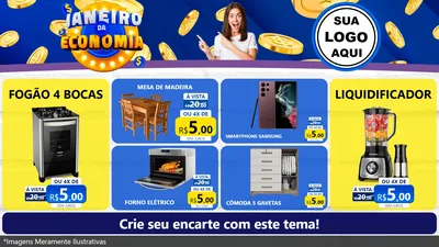 Modelo de TV para TV Horizontal com o tema Janeiro da Economia para Móveis e Eletro