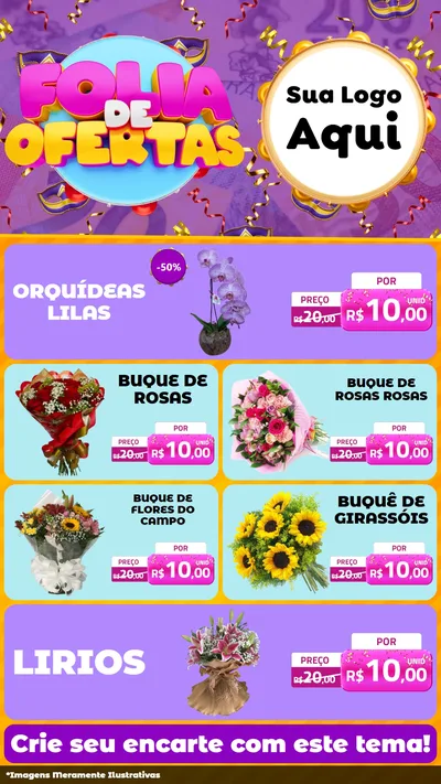 Modelo de TV para TV Vertical com o tema Folia de Ofertas para Floricultura e jardim