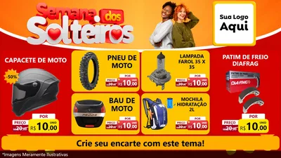 Modelo de TV para TV Horizontal com o tema Semana dos Solteiros para Moto peças