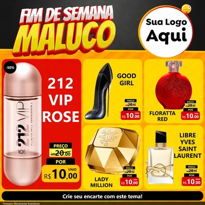 Modelo de Rede Social para Feed Facebook com o tema Final de Semana Maluco para Perfumes