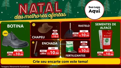 Modelo de TV para TV Horizontal com o tema Natal das Melhores Ofertas para Agropecuária