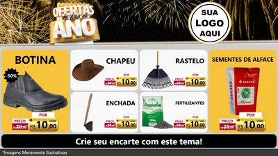 Modelo de TV para TV Horizontal com o tema Ofertas de Fim de Ano para Agropecuária