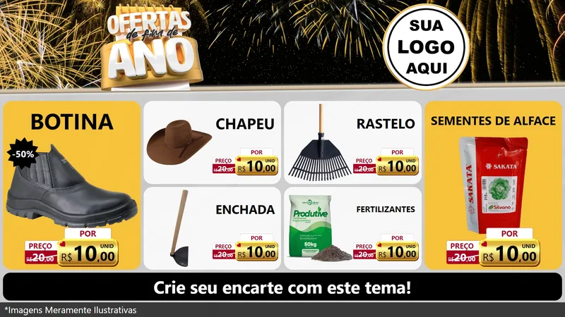 Modelo de TV para TV Horizontal com o tema Ofertas de Fim de Ano para Agropecuária