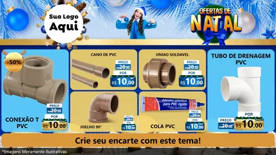 Modelo de TV para TV Horizontal com o tema Ofertas de Natal para Tubos e conexões