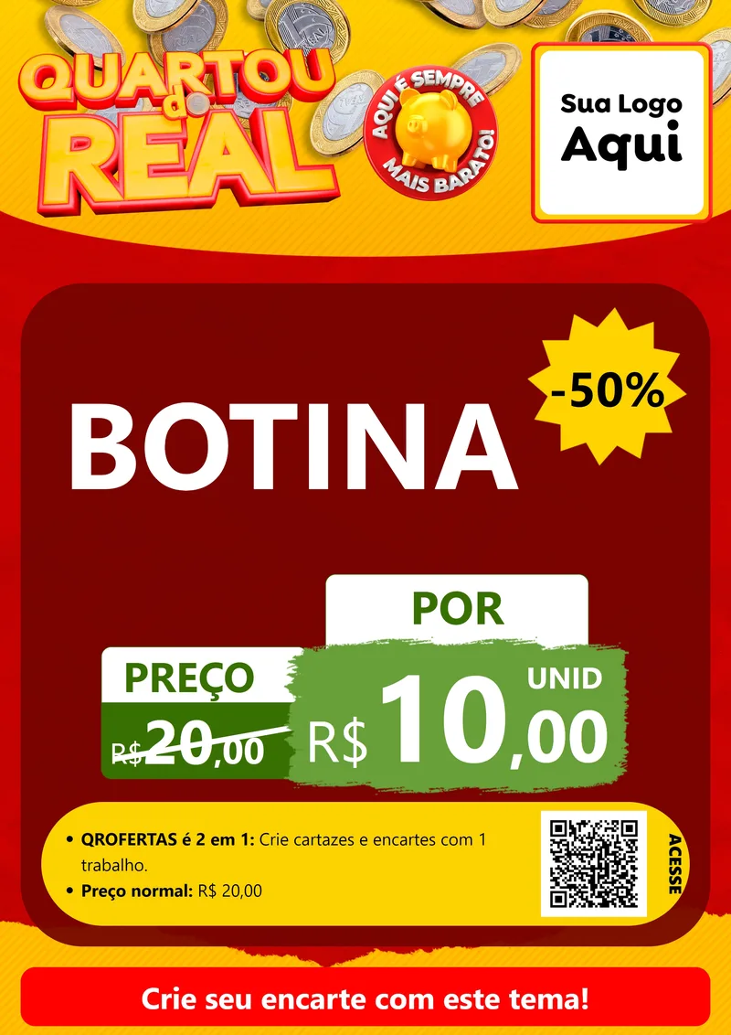 Modelo de Cartaz para Cartaz A4 Vertical com o tema Quartou do Real para Agropecuária