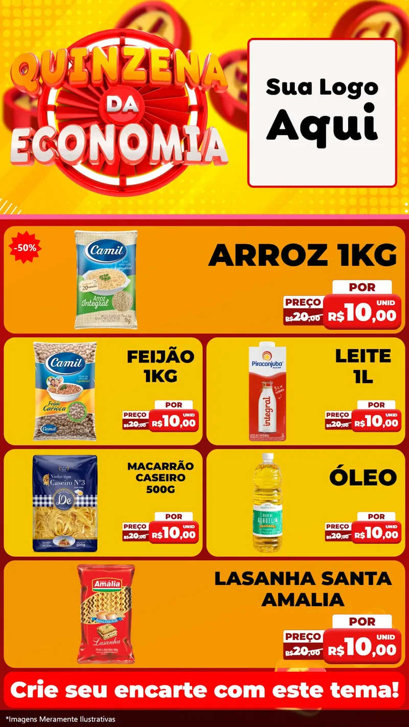 Modelo de TV para TV Vertical com o tema Quinzena Da Economia para Supermercado