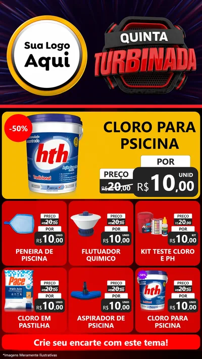 Modelo de Rede Social para Stories com o tema Quinta Turbinada para Produtos para Piscina