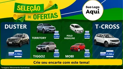 Modelo de TV para TV Horizontal com o tema Seleção de Ofertas - Copa para Concessionaria de Carros