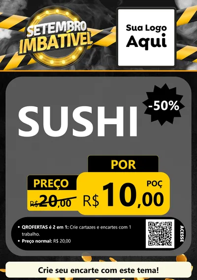 Modelo de Cartaz para Cartaz A4 Vertical com o tema Setembro Imbatível para Comida japonesa