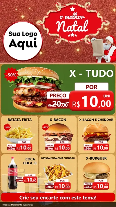 Modelo de Rede Social para Stories com o tema O Melhor Natal para Hamburgueria