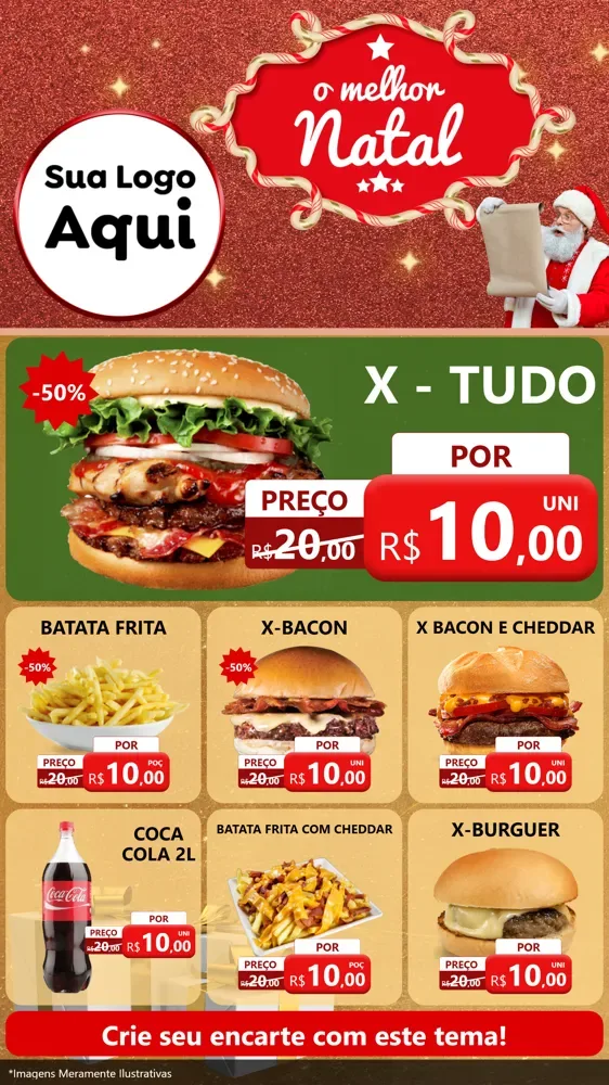 Modelo de Rede Social para Stories com o tema O Melhor Natal para Hamburgueria