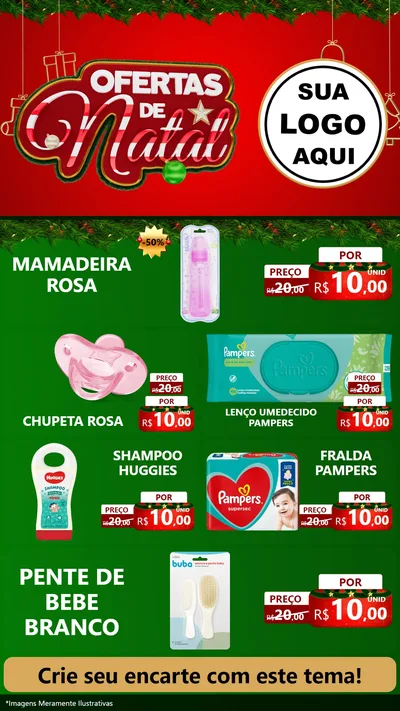 Modelo de TV para TV Vertical com o tema Ofertas de Natal para Bebês