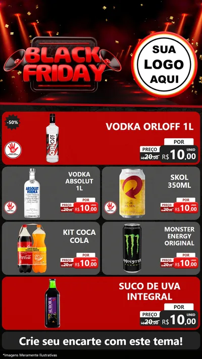 Modelo de TV para TV Vertical com o tema Black Friday para Distribuidora de bebidas