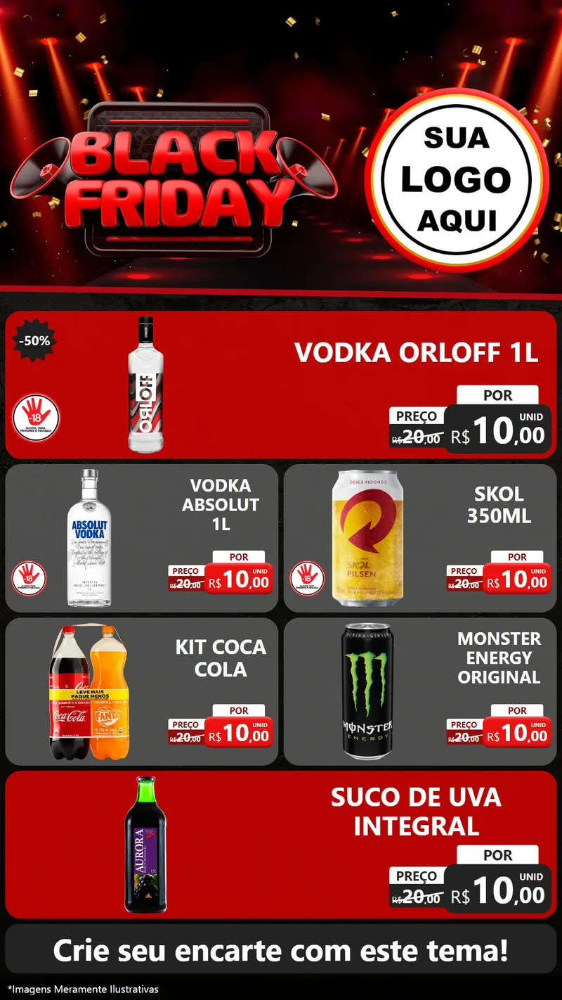 Modelo de TV para TV Vertical com o tema Black Friday para Distribuidora de bebidas
