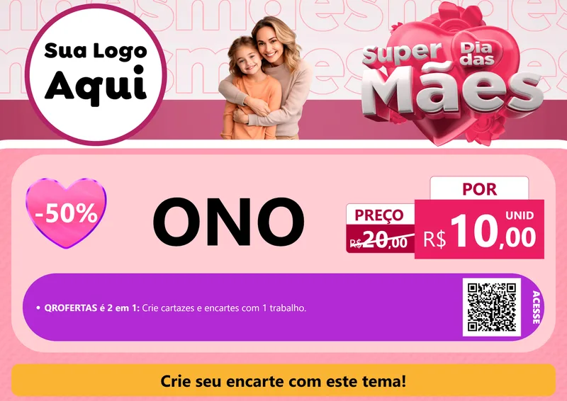 Modelo de Cartaz para Cartaz A4 Horizontal com o tema Super Dia Das Mães para Óticas