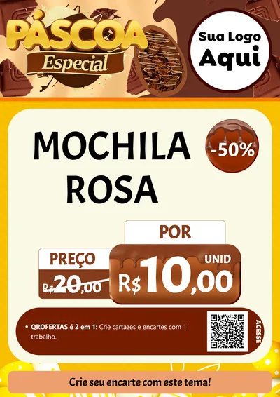 Modelo de Cartaz para Cartaz A4 Vertical com o tema Páscoa Especial para Papelaria