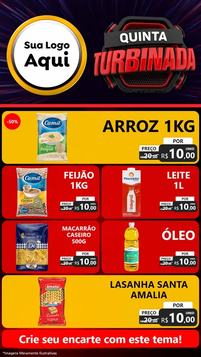Modelo de TV para TV Vertical com o tema Quinta Turbinada para Supermercado