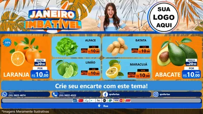 Modelo de TV para TV Horizontal com o tema Janeiro Imbatível para Hortifrúti