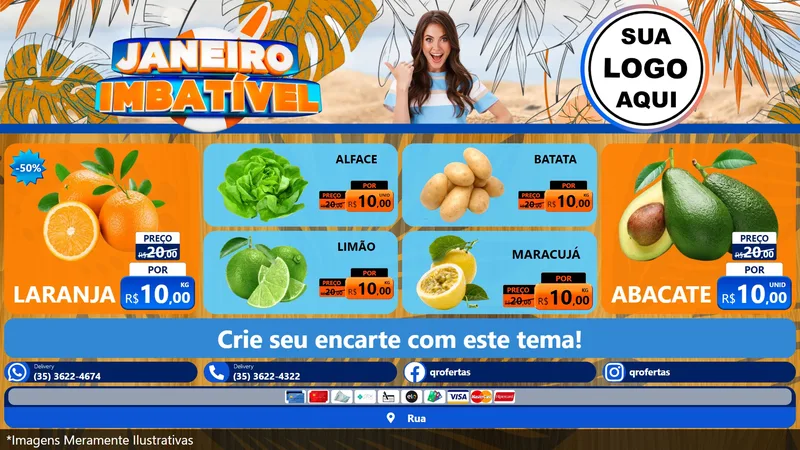 Modelo de TV para TV Horizontal com o tema Janeiro Imbatível para Hortifrúti