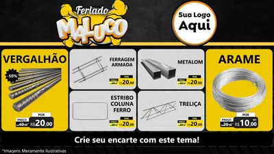 Modelo de TV para TV Horizontal com o tema Feriado Maluco para Ferragens