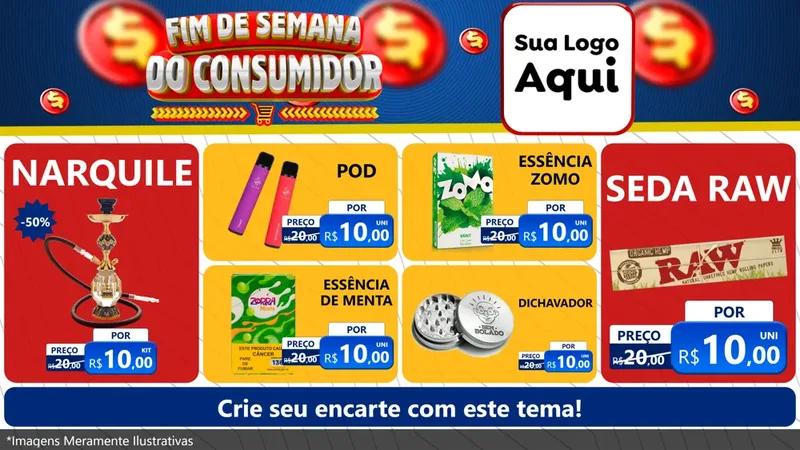 Modelo de TV para TV Horizontal com o tema Fim de Semana do Consumidor para Tabacaria