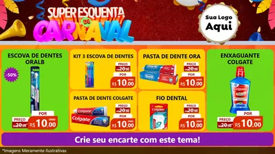 Modelo de TV para TV Horizontal com o tema Super Esquenta de Carnaval para Higiene Pessoal
