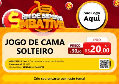 Modelo de Cartaz para Cartaz A4 Horizontal com o tema Fim de Semana Imbatível para Cama, Mesa e Banho