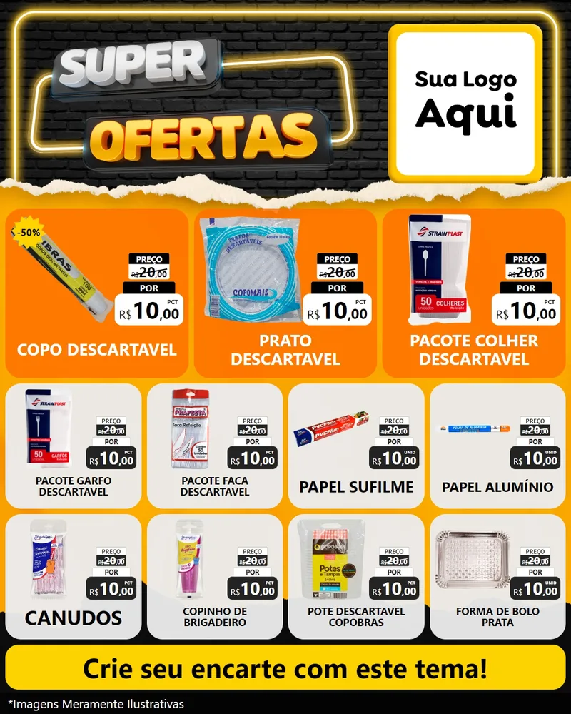 Modelo de Rede Social para Feed Instagram com o tema Super Ofertas para Embalagens