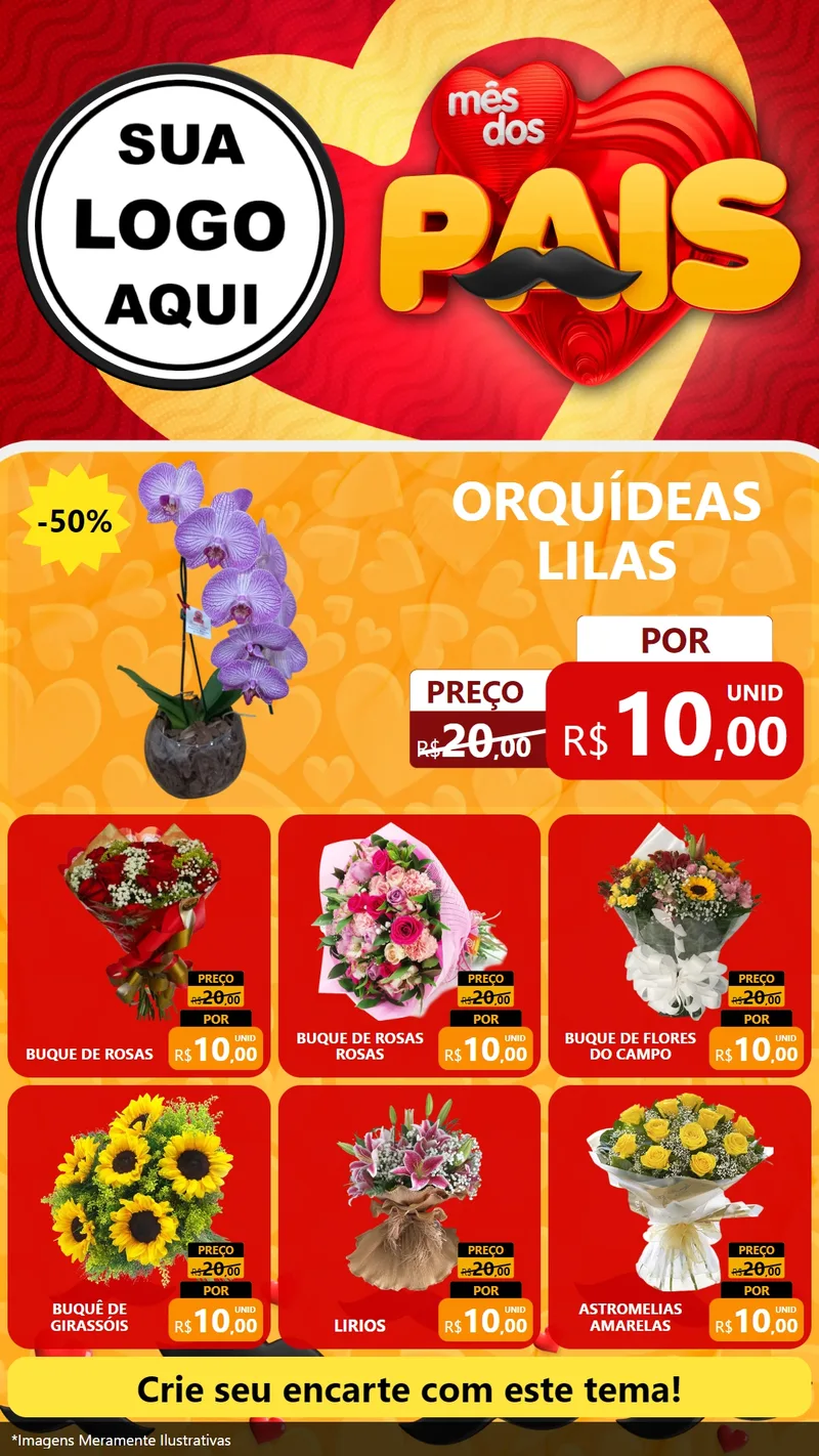 Modelo de Rede Social para Stories com o tema Mês Dos Pais para Floricultura e jardim