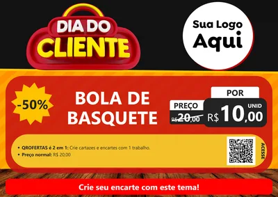 Modelo de Cartaz para Cartaz A4 Horizontal com o tema Dia do Cliente para Artigos Esportivos