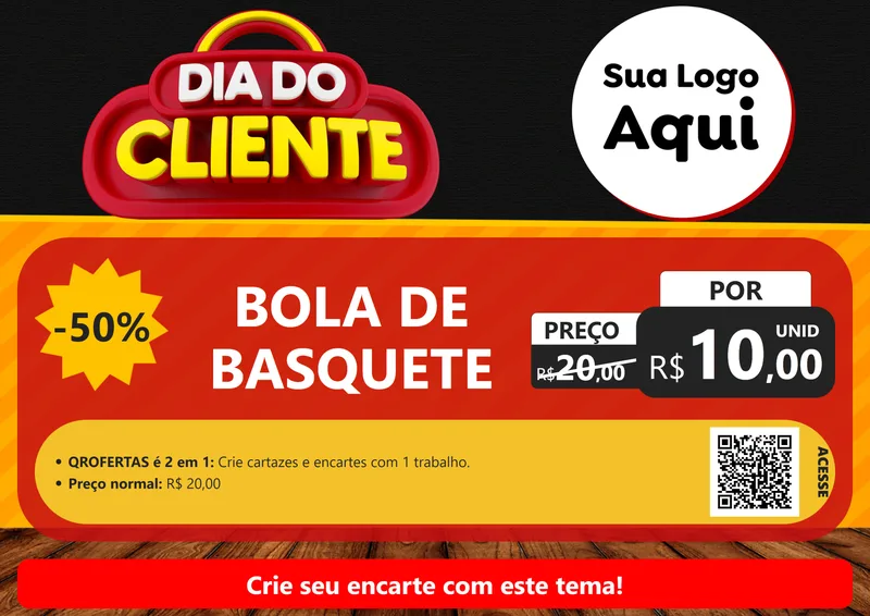 Modelo de Cartaz para Cartaz A4 Horizontal com o tema Dia do Cliente para Artigos Esportivos